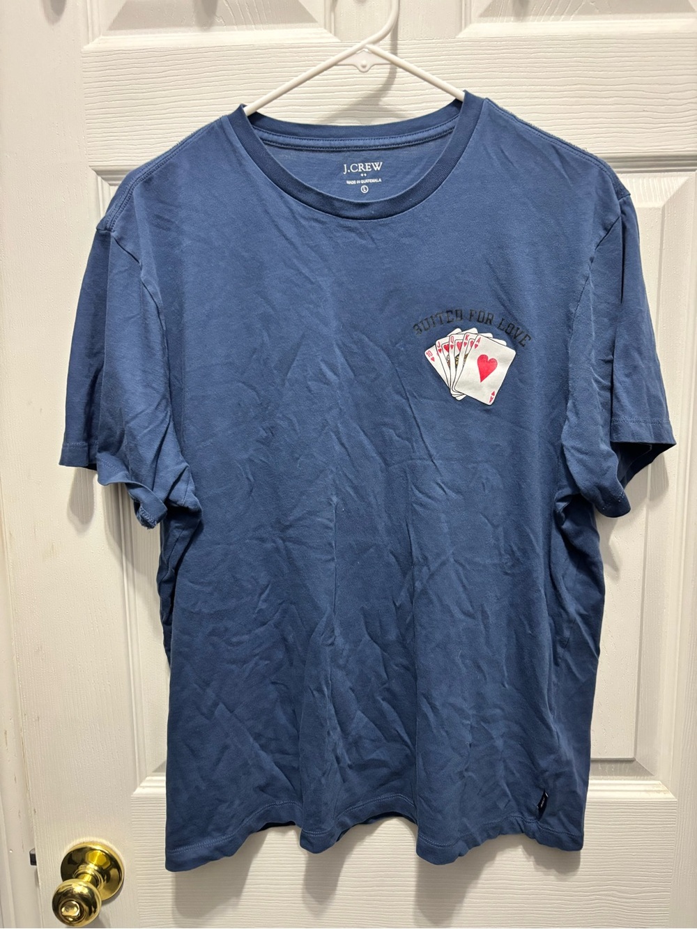 J.Crew Men’s Blue Crewneck Graphic T-Shirt - Suited for Love